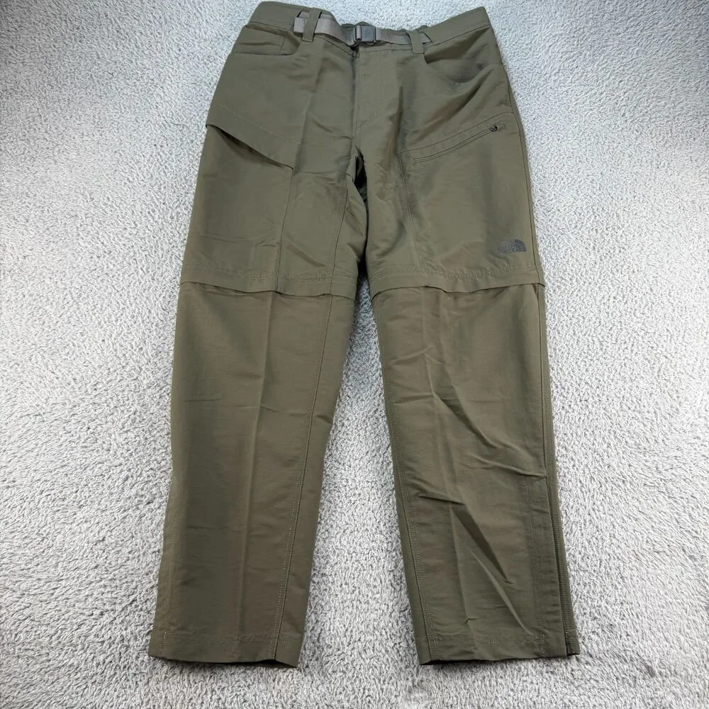 Lot of 2 The North Face Paramount Trail Convertible Pants Mens Medium Green Tan